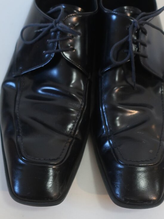 Mens Prada Black Leather Square Toe Oxford Lace Up Shoes 11 main image 13